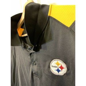 Vtg Pittsburgh Steelers Men’s Sz 2XL NFL Football Team‎ Logo Black Polo Shirt